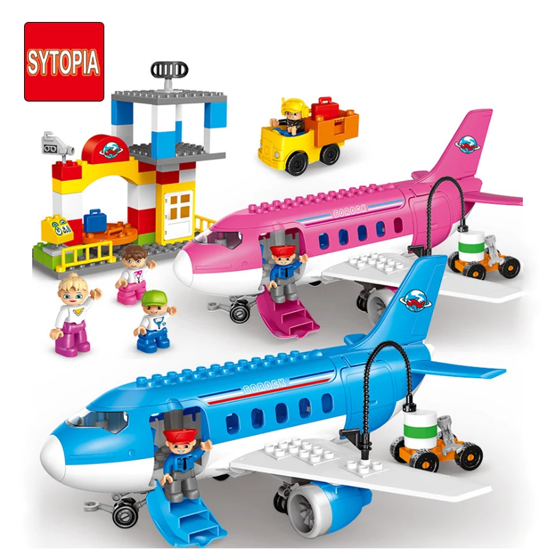 Sytopia самолет аэропорт блоки мини город детей здание большой размер Обучающие