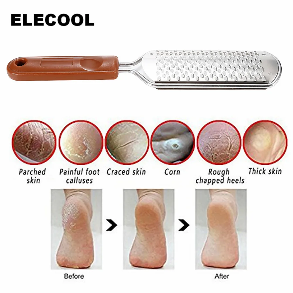 ELECOOL 1 шт., отшелушивающий инструмент для педикюра, для ухода за ногами, для удаления мозолей, пилочка для ног, для удаления твердой кожи, инструмент для более гладкого удаления