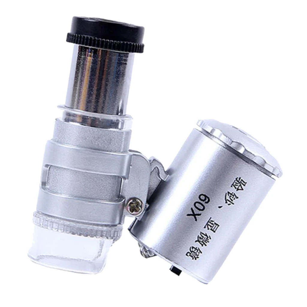 

LED Foldable 60x Times Magnifying Magnifier Glass Jeweler Eye Jewelry Loupe