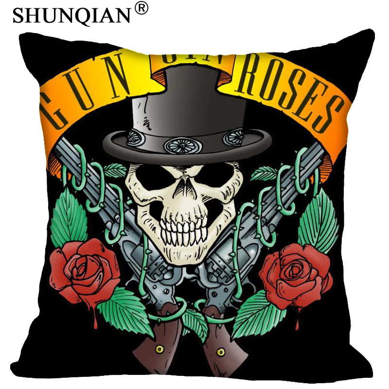 Пользовательские наволочки пистолеты N Roses квадратная Подушка на молнии крышка