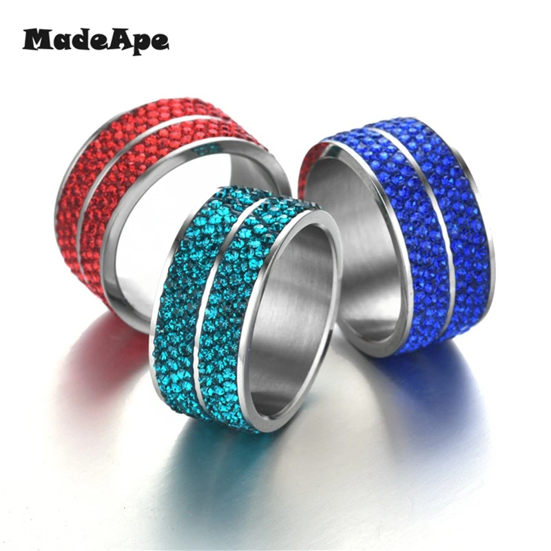 Классические обручальные кольца MadApe из нержавеющей стали серебристого цвета 11