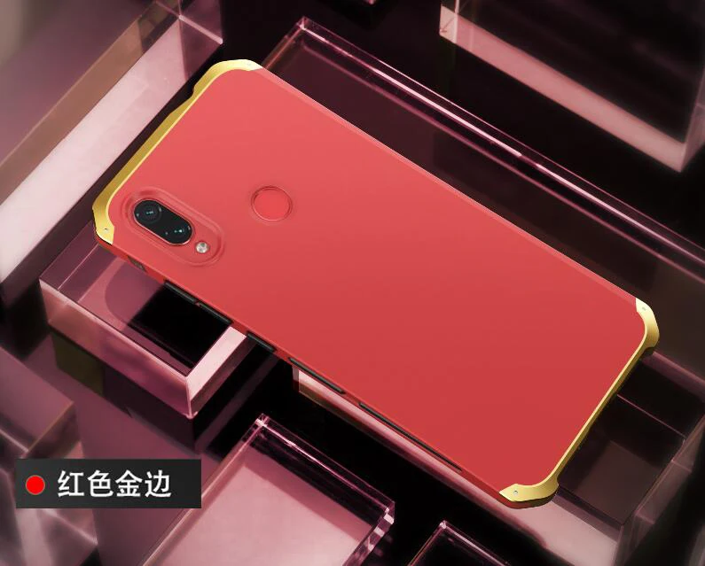 Чехол для Xiaomi Redmi Note 7 Алюминиевый металлический каркас твердый пластиковый чехол на заднюю панель для Xiaomi Redmi Note 7 Fundas Coque Shell - Цвет: Фиолетовый