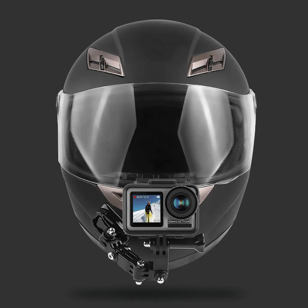 Крепление на мотоциклетный шлем ИЗОГНУТАЯ клейкая рукоятка для Xiaomi Yi 4K Gopro Hero 7 6 5 4