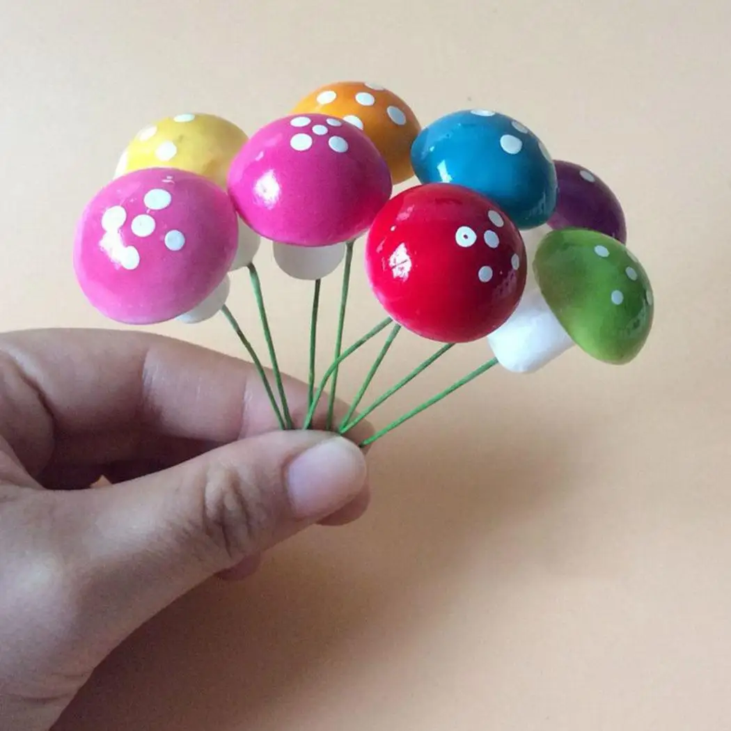 Многоцветный пены гриб пейзаж ремесла Фея торт Микро Мини DIY