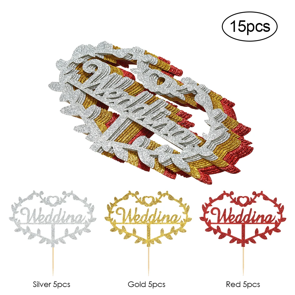 15 шт. бумажный Блестящий Топпер для торта товары вечеринок С Днем Рождения