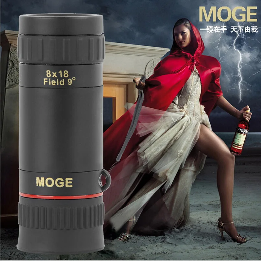 MOGE8x18 ультра-чистый двухсторонний Отрегулируйте резкость телескопа монокля. |