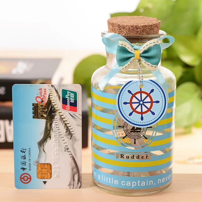 Красочные полосы Стекло желая бутылки Флаконы баночки с пробкой фиксаторы уход