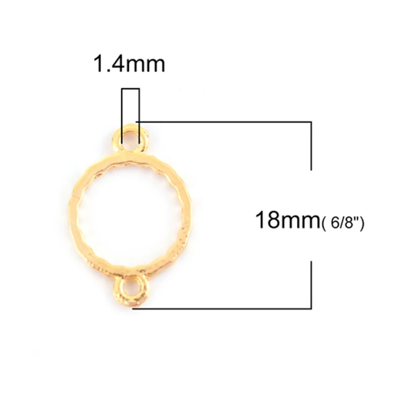 DoreenBeads рамка из смолы открытая оправа пустая Подвеска DIY металлическая рамка для изготовления ювелирных изделий из смолы цветок шестиугольник золотой цвет 20 шт - Цвет: Round