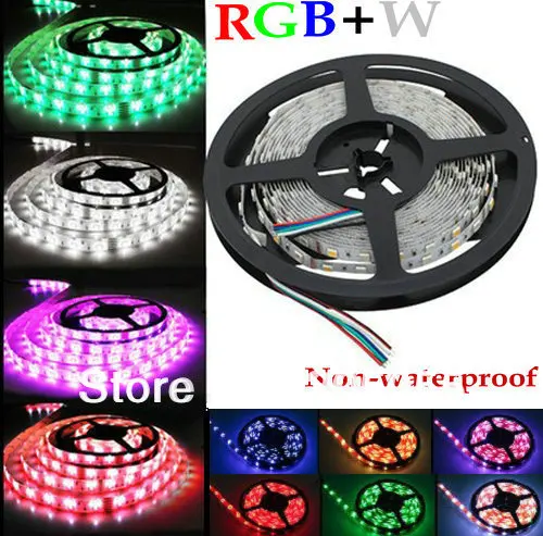5M RGBW SMD5050 гибкий светодиодный полосы Веревка светильник ing RGB + W Белый