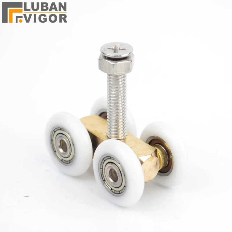 Стеклянные двери водонепроницаемые Висячие колеса с подшипником 4 направляющее