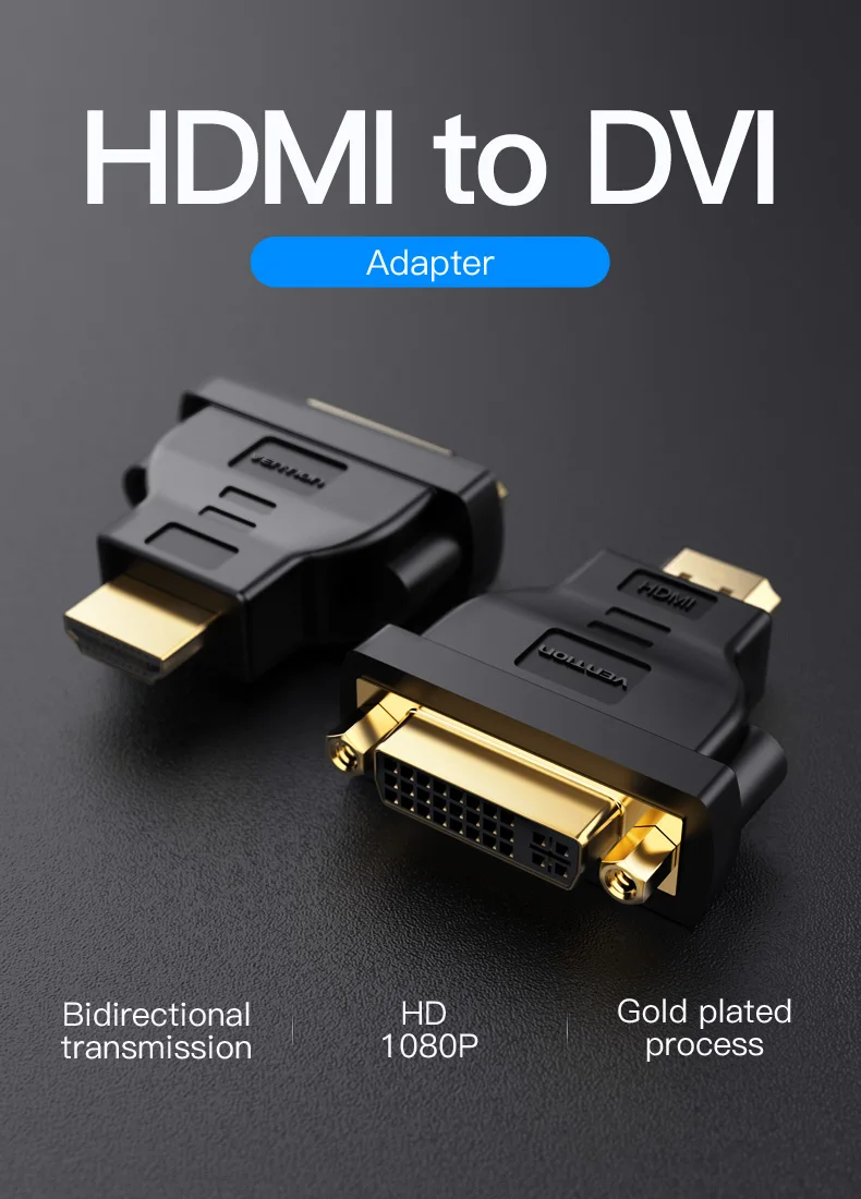 Vention HDMI DVI адаптер 1080P HD ТВ конвертер мужчин и женщин двунаправленный HDMI к DVI разъем для ПК PS3 проектор ТВ