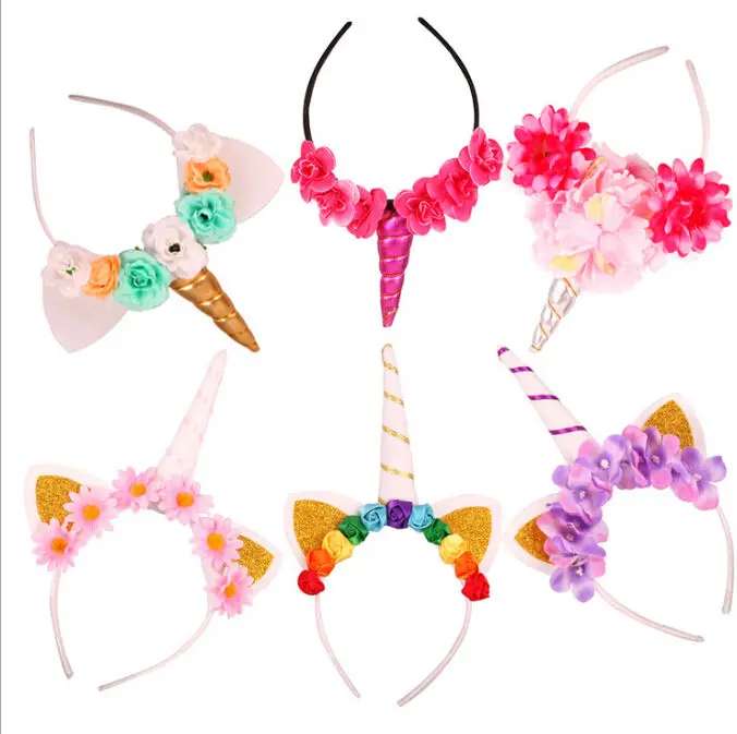 2017 Волшебный Единорог рупорной головкой вечерние Детские волос повязка на