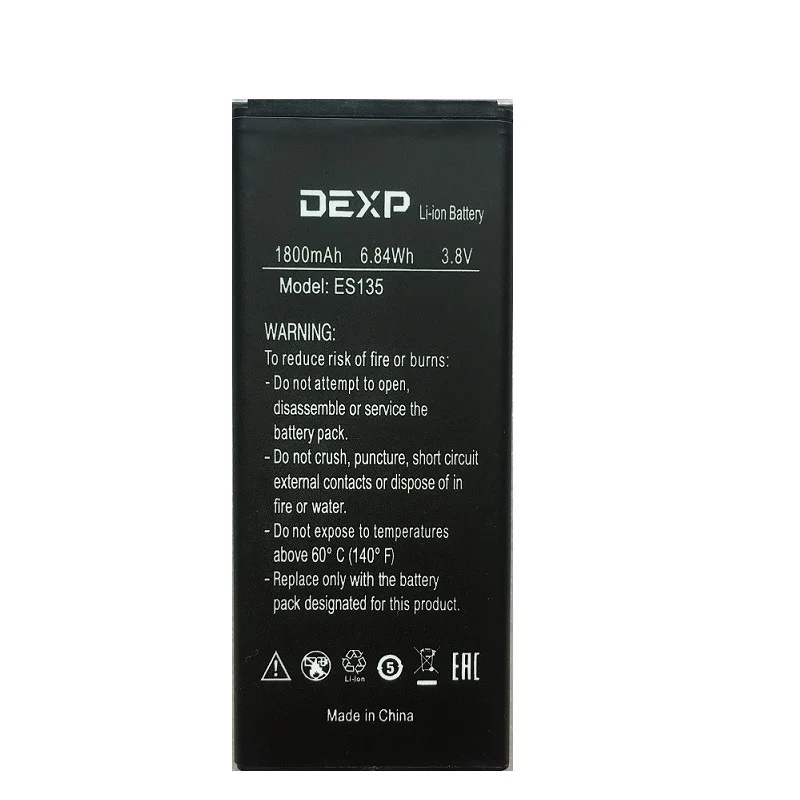 100% новая батарея ES135 для DEXP IXION мобильного телефона Batteria 3 8 V 1800 mAh литий ионная