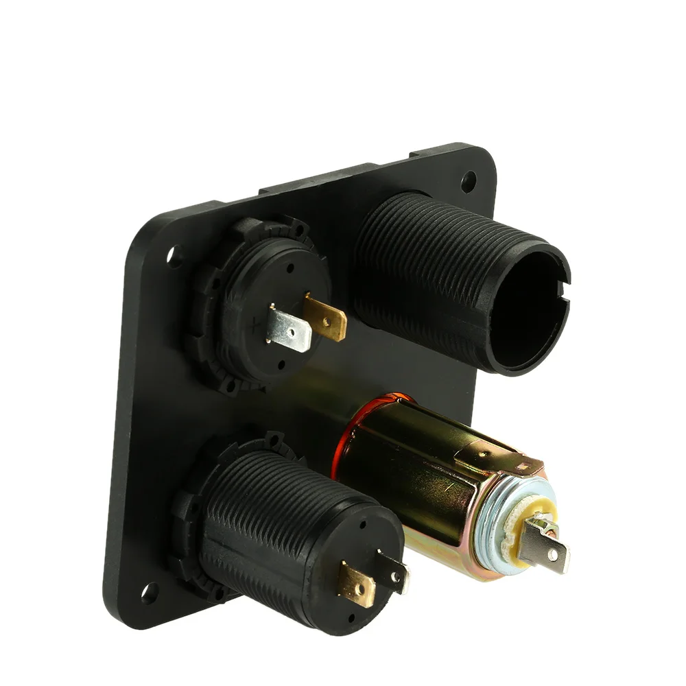 4 отверстия панель с двумя USB-портами для прикуривателя вольтметра измерителя