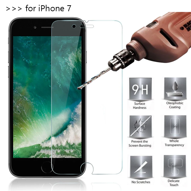 10 шт./лот Премиум закаленное Стекло для iPhone 7 Экран протектор Закаленное Защитная