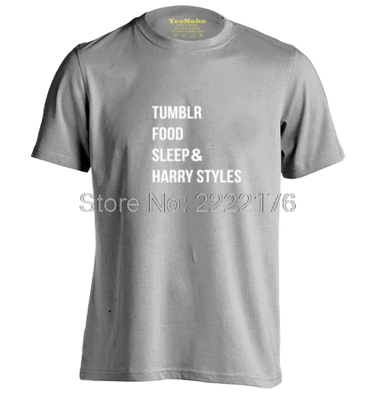 Tumblr Food Sleep Harry Styles Mens &amp Womens Cool T Shirts Fitness Tee | Мужская одежда