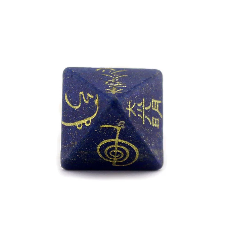 lapis lazuli Природный Кварц резной камень кристалл Пирамида маятник 7 Чакра Пирамида рейки энергия pendulos терапия Исцеление Камень ювелирные изделия - Окраска металла: lapis lazuli