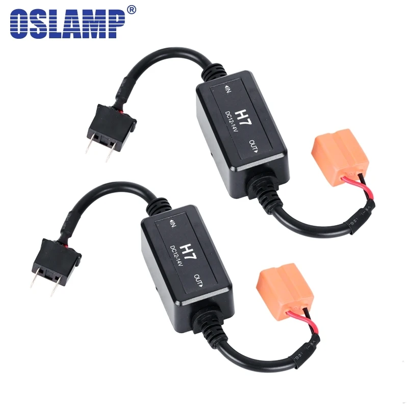 Oslamp H7 Canbus жгут проводов адаптер Светодиодный светильник для автомобиля налобный