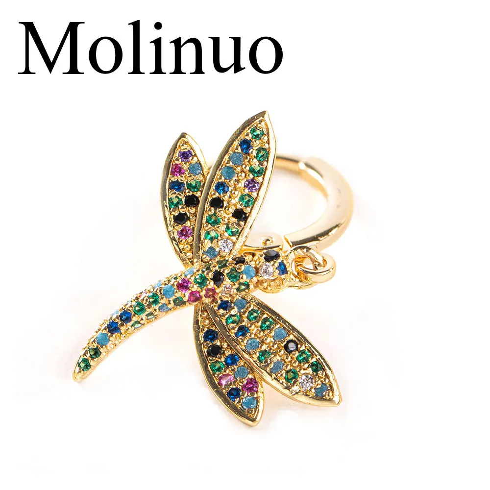 Женские серьги-капли Molinuo очаровательные серьги в форме стрекозы с разноцветным