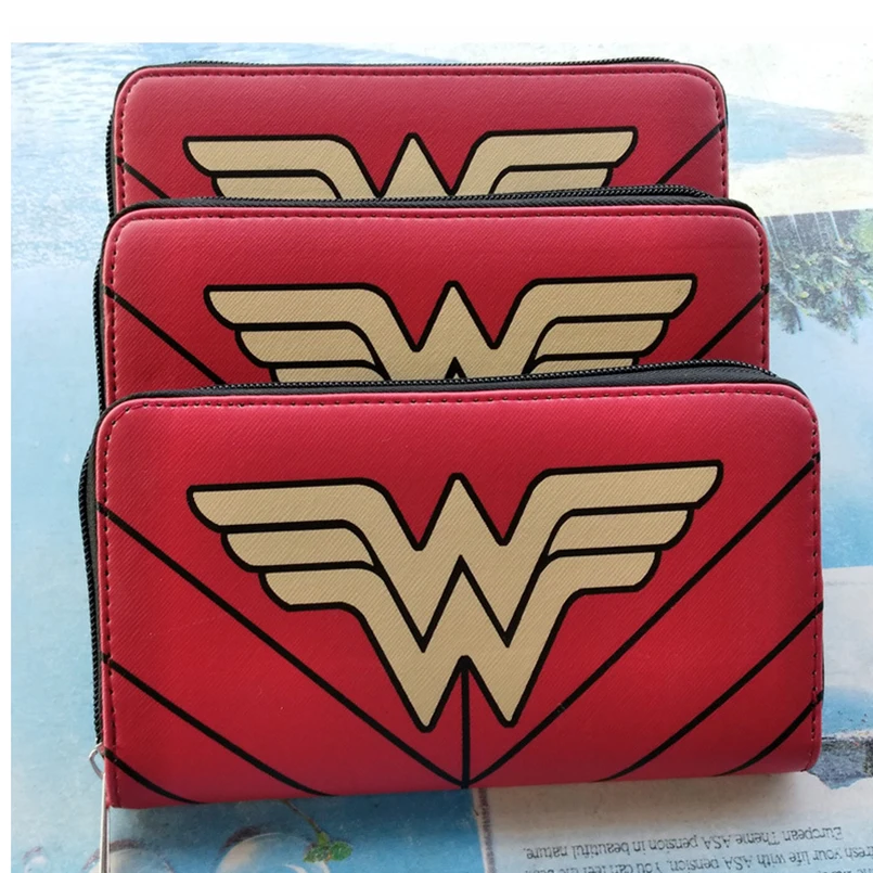 Wonder Woman кошелек DC Comics на молнии новый длинный из искусственной кожи с зажимом для