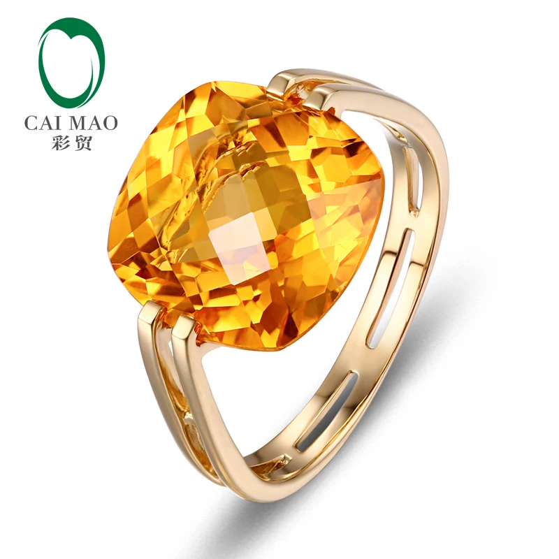 Помолвочное кольцо CaiMao 10KT/417 желтое золото 6 41ct натуральный цитрин ювелирные