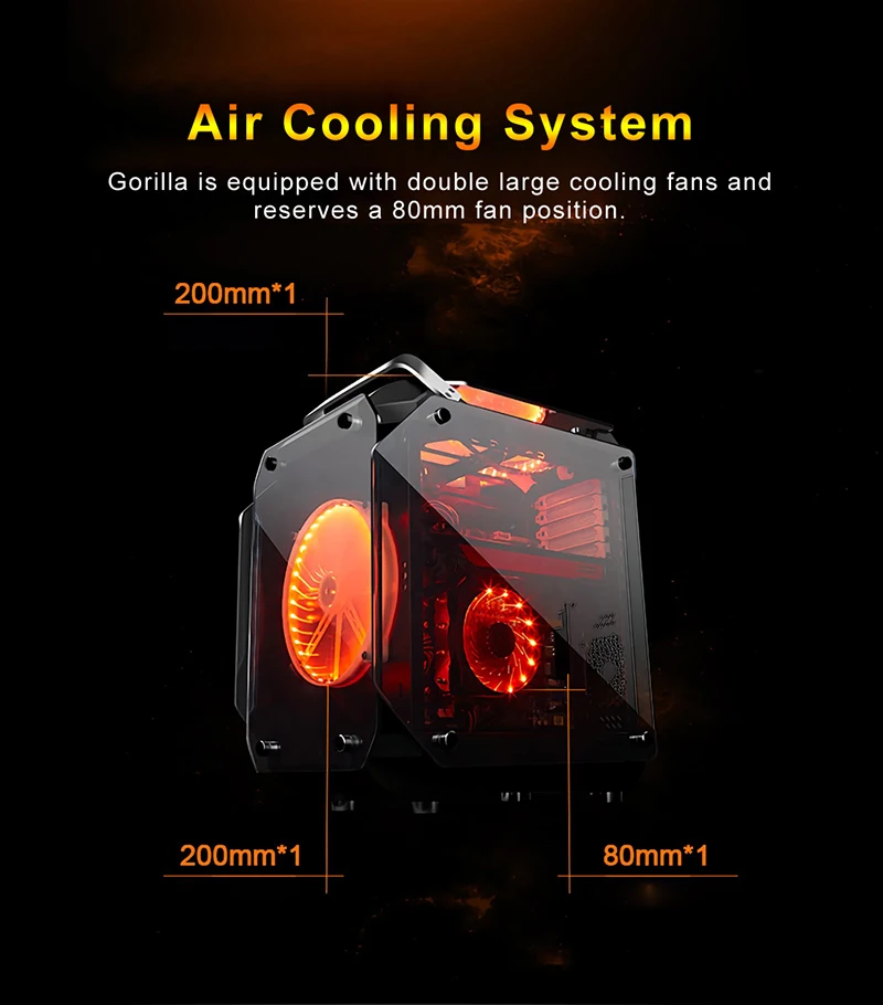 360*237*480 мм закаленное стекло ATX игровой системный блок RGB Air Cool водяное охлаждение корпус ПК Материнская рама полнобоковое прозрачное шасси