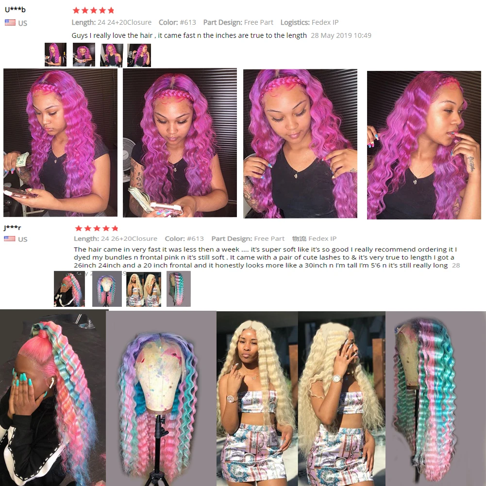 Loose Wave Deep 613 Blonde Bundles With Closure Free Part Malaysian Honey Human Hair Weave Remy | Шиньоны и парики