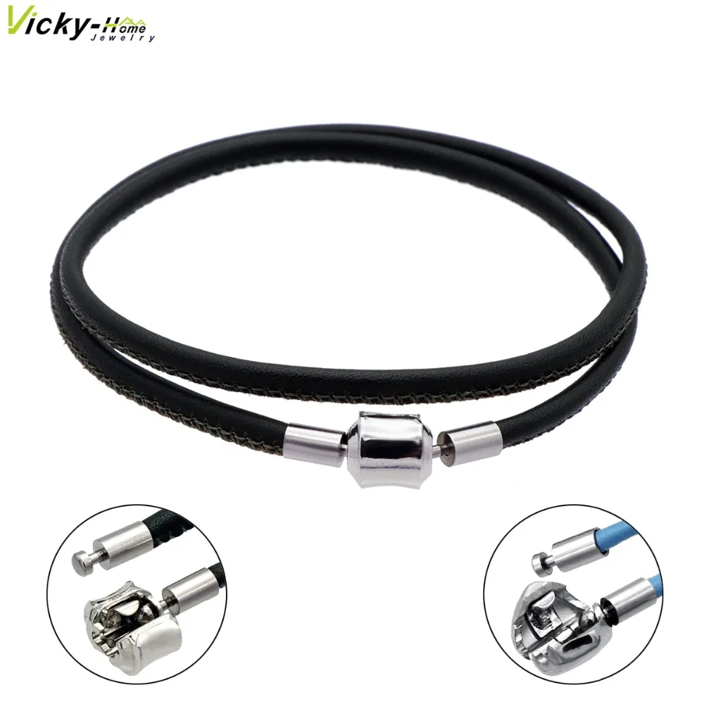 Прямая поставка из натуральной кожи DIY Подвески Ожерелья стальной цвет тонкая
