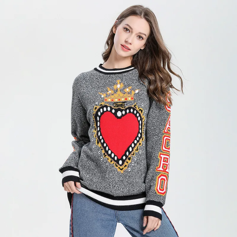 Autumn Winter Thicken Warm Couple Top Knitted Sweaters Plus Size Women Men Long Sleeve O-Neck Outerwear Pullovers Gray | Водолазки