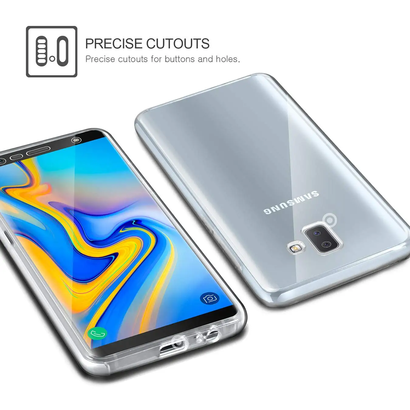 Для Samsung Galaxy J6 Plus 360 градусов j6 + 2018 силиконовый чехол с кристаллами для всего тела 2