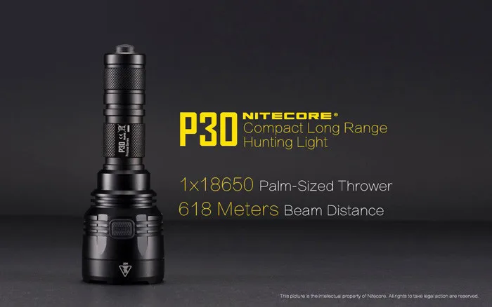 NITECORE P30 5 режимов CREE XP-L HI V3 светодиодный max.1000LM светодиодный вспышка светильник с большим радиусом 618 м светодиодный охотничий фонарь Поиск СВЕТОДИОДНЫЙ светильник