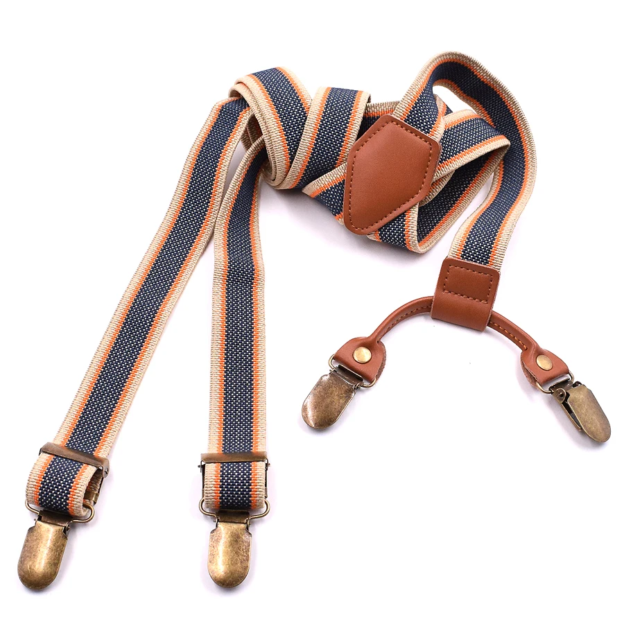 Мужские подтяжки с 4 клипсами кожаные для взрослых Tirantes Hombre подарок мальчиков и