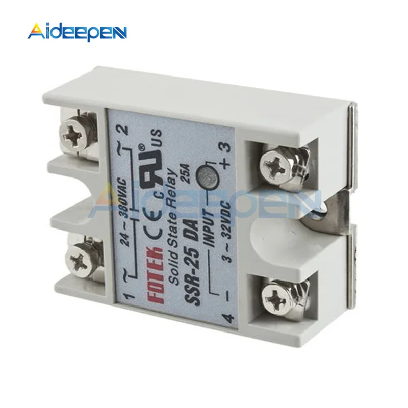 Однофазное твердотельное реле SSR-10DA 25DA 40DA 50DA 60DA SSR-10AA 25AA 40AA 60AA 100AA DC/AC AC/AC с белым