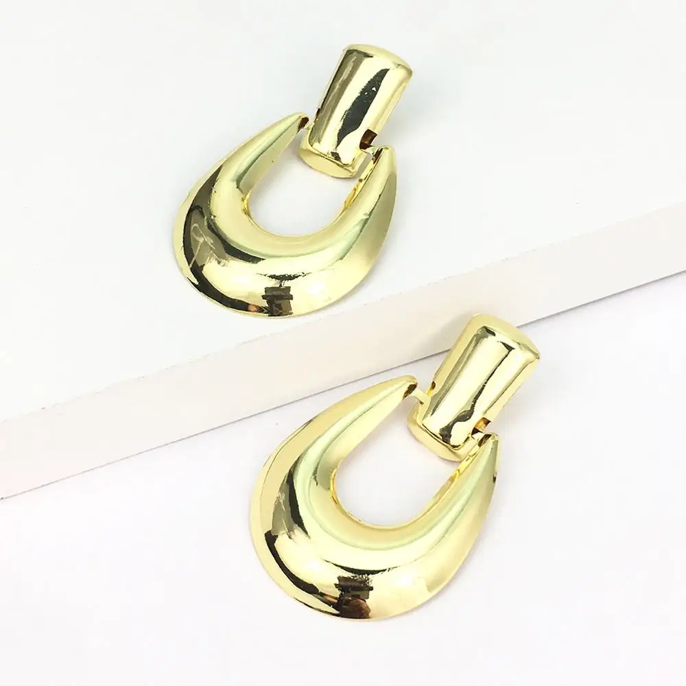 Gold Earrings 1528 MANILAI брендовые винтажные металлические массивные Висячие серьги для женщин Золотой Серебряный цвет подвески серьги большие ювелирные изделия подарок - Окраска металла: Gold Earrings 1528