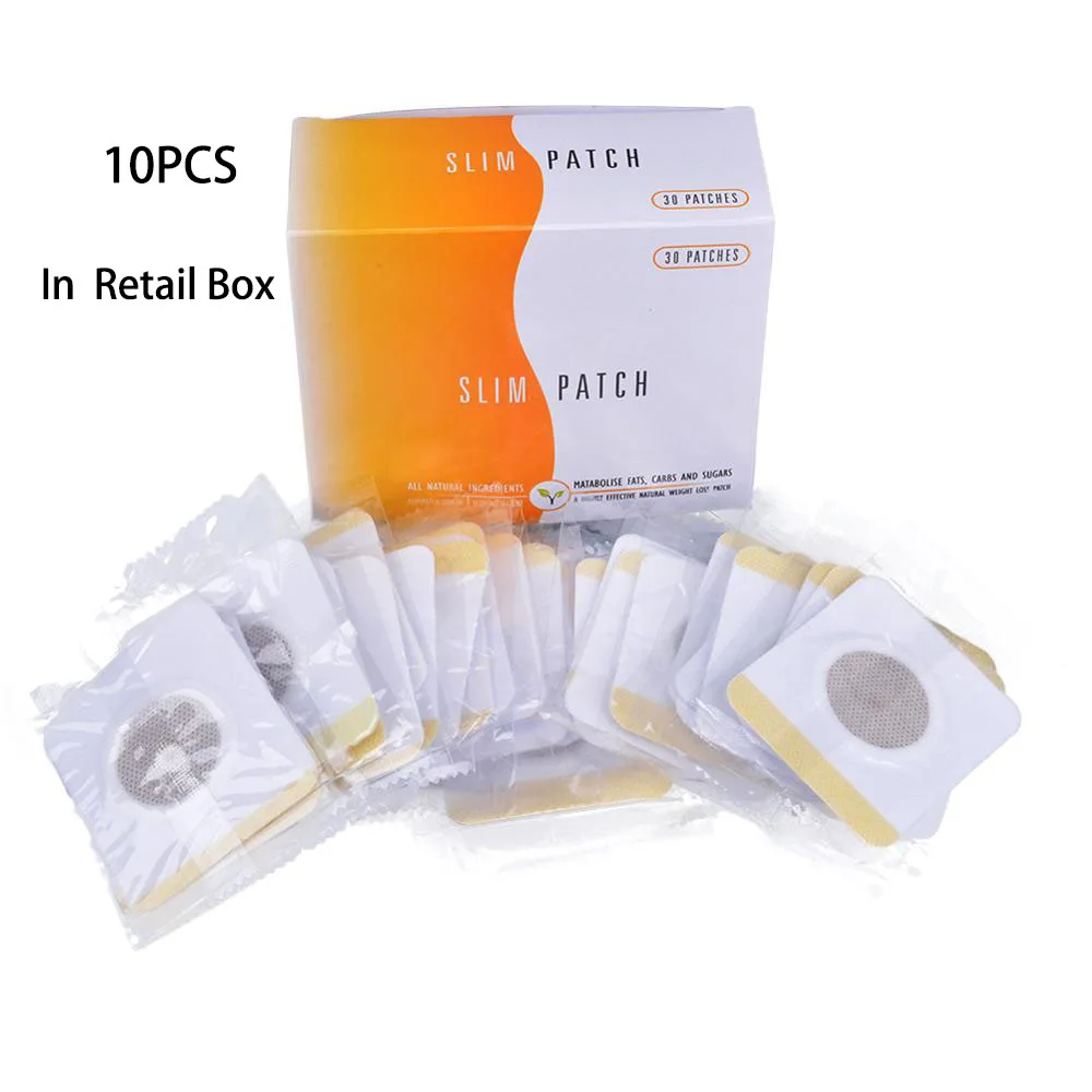 10pcs In Retail Box Тонкие пластыри 30 шт продукты для похудения тела тонкий патч пупка палочка Целлюлит Жир сжигание живота магнитные патчи - Цвет: 10pcs In Retail Box