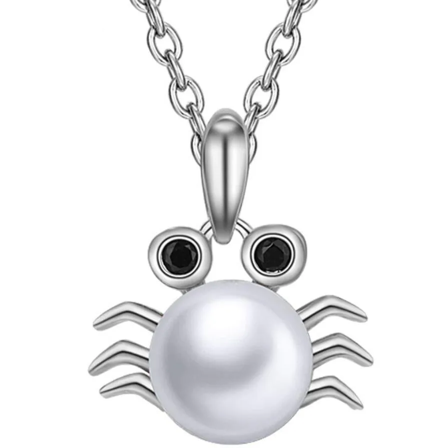 Natural Freshwater Pearl Pendant Necklace Cute Animal Crab | Украшения и аксессуары