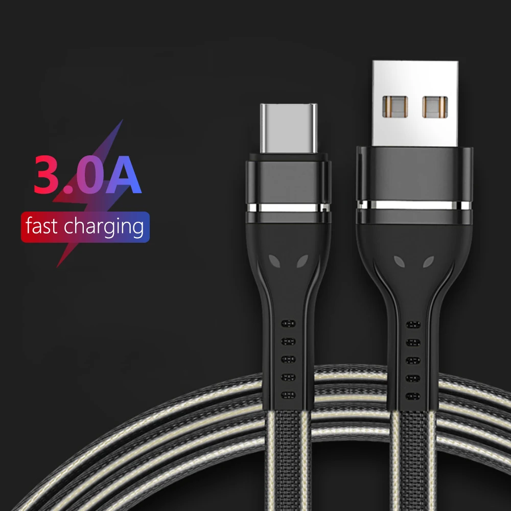 FBYEG 2.4A Micro USB кабель для зарядки Type C Huawei Samsung iPhone синхронизации данных 1 м быстрой