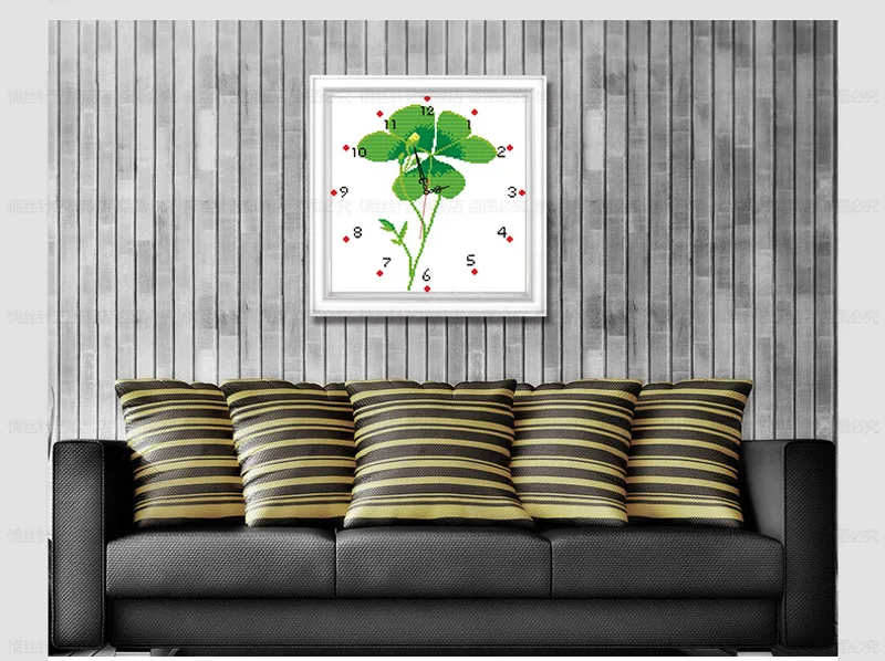 QIANZEHUI Рукоделие сделай сам подвесной часы Вышивка крестиком спальня чашка для