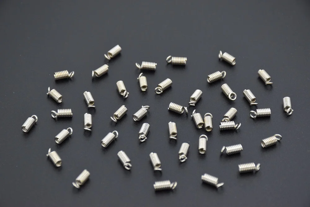 Бесплатная доставка 200 шт. металлические зажимы для концов шнура пружинные