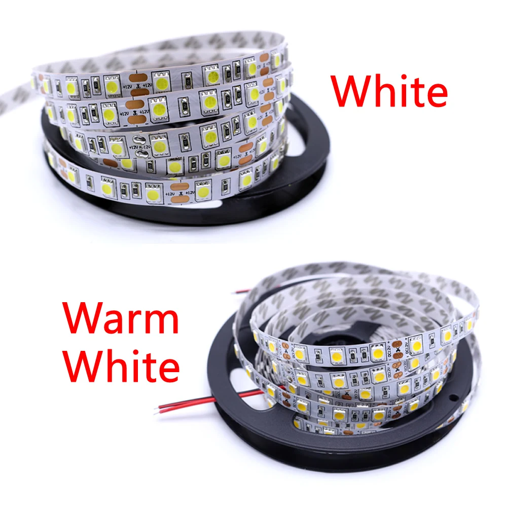 СВЕТОДИОДНАЯ лента SMD 5050 5 м одноцветная Гибкая Диодная 2A DC12V адаптер питания