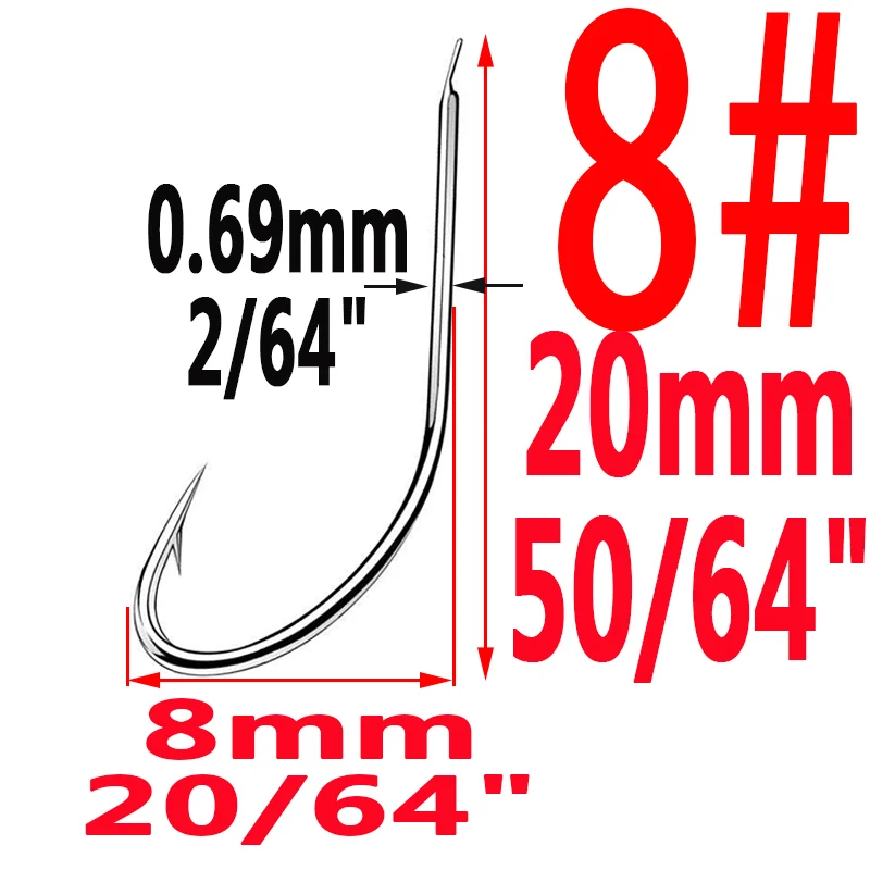 Size8 100pcs 100 шт./лот Iseama круглый крючок для ловли карпа размер 1# To14# кольцо глаз Япония рыболовный крючок крючки один крючок инструмент Pech - Цвет: Size8 100pcs