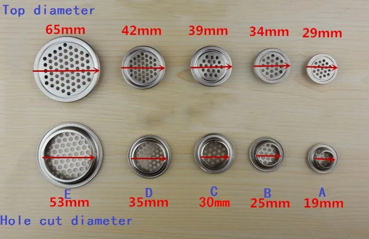 Вентиляционные сетчатые отверстия из нержавеющей стали диаметром 19/25/30/35/53