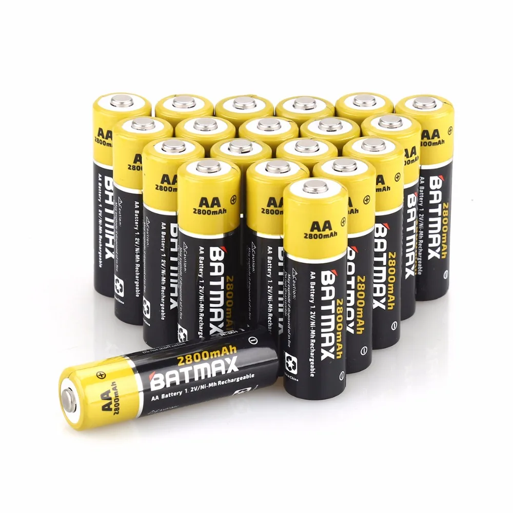20 шт AA перезаряжаемая батарея AA NiMH 1,2 V 2800mAh Ni-MH 2A предварительно заряженная батарея+ 8 слотов AA/AAA комплекты зарядного устройства для камеры