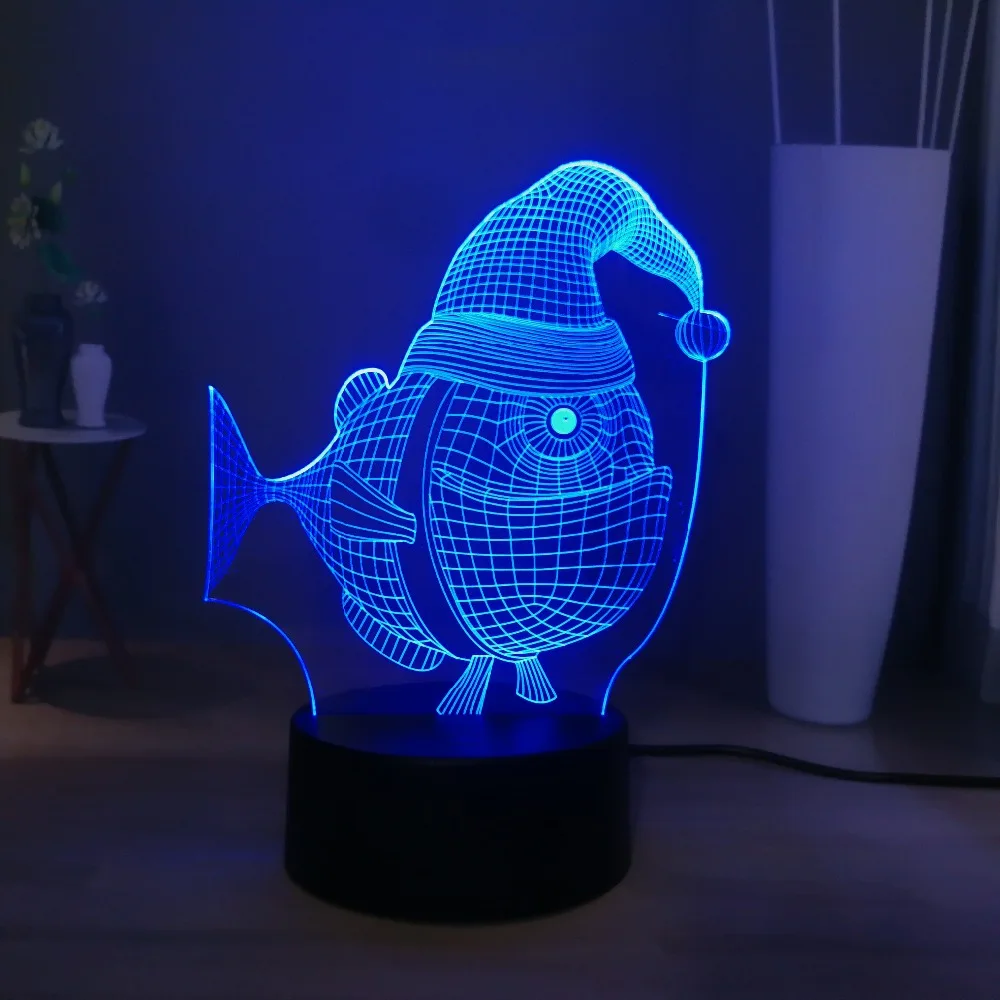 Горячая Распродажа интересный 3D светодиодный головной убор с милой рыбкой 7