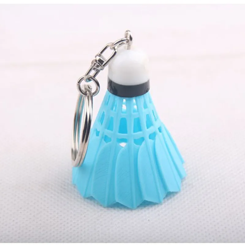 

500 pieces/lot Colorful badminton keychain for sports key chain keyring Pendant key ring Plastic candy color