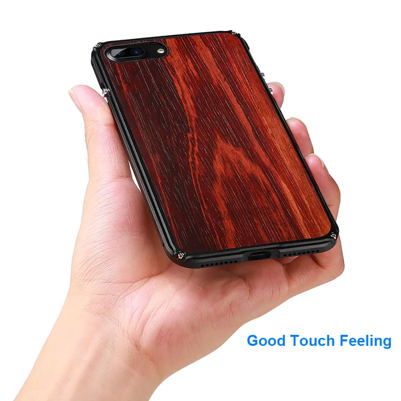 2019 Newest Showkoo Wooden Case For iPhone X Cover Natural Wood With Fiber+Metal Frame Free Shipping |