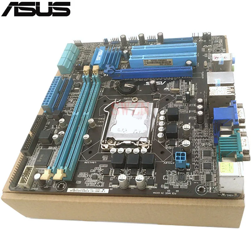 Оригинальный использоваться для настольных ПК ASUS P7H55-M LE поддержка LGA1155 I3 I5 I7 2 * DDR3