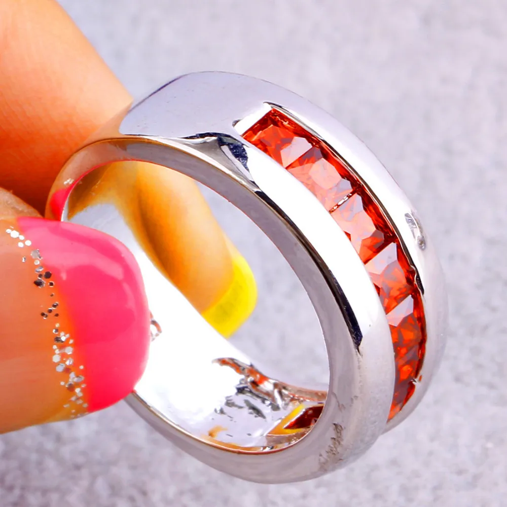 Кольца yESiDO 925 гранат ряд инкрустация женщины мужчины Anillos де Joyas де-плата размер 7 8