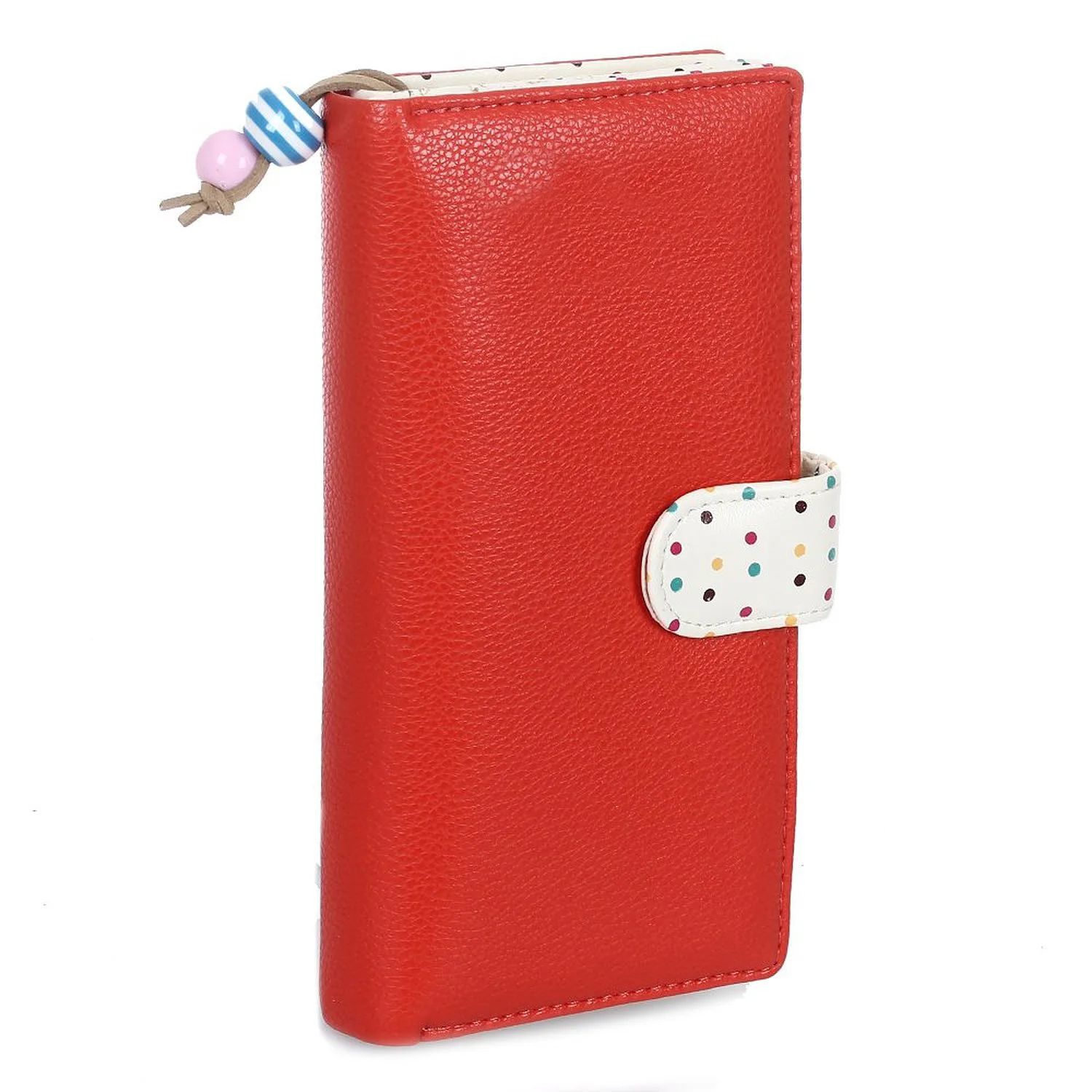 Горячая Мода PU кошелек для женщин карты держатель в горошек пряжка красный|wallets for