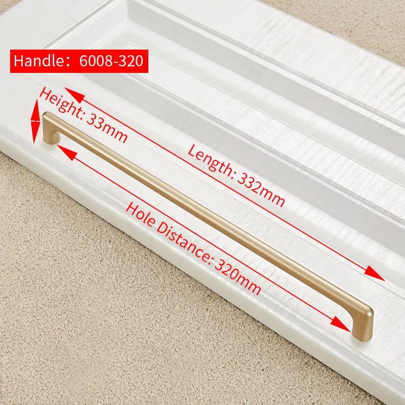 6008-320G NAIERDI твердая цинковая золотая для шкафа Ручка для мебельные ручки для ящиков Шкаф Тянет декоративный домашний декор фурнитура - Цвет: 6008-320G
